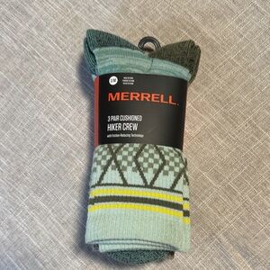 Merrell Multi-Color Hiker Crew Socks - 3 Pack NWT S/M Women's shoe size 5–9.5